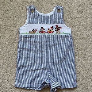 Patriotic Seersucker Onesie, Embroidered